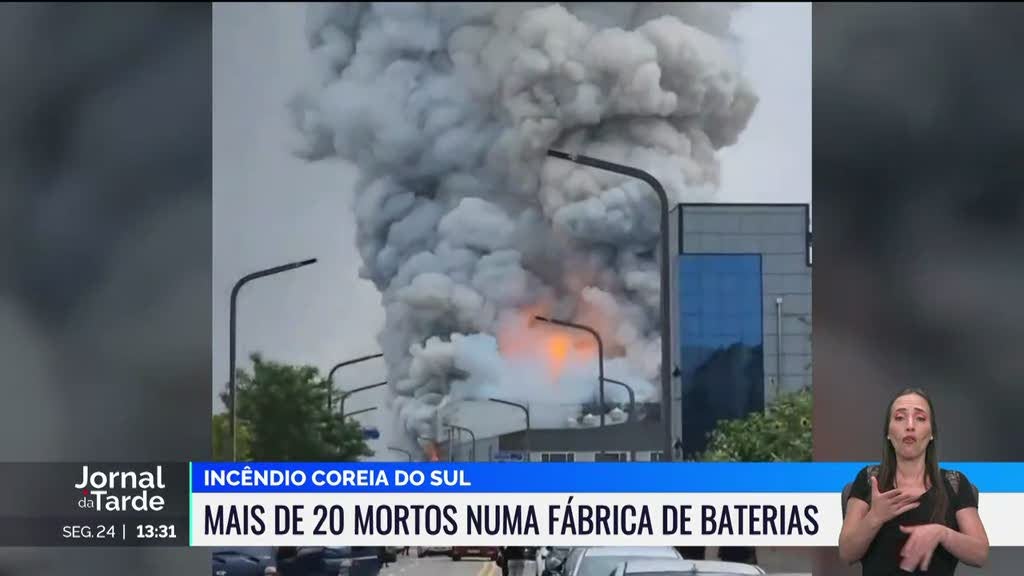 Pelo menos 20 pessoas morreram em incêndio numa fábrica de baterias de lítio na Coreia do Sul