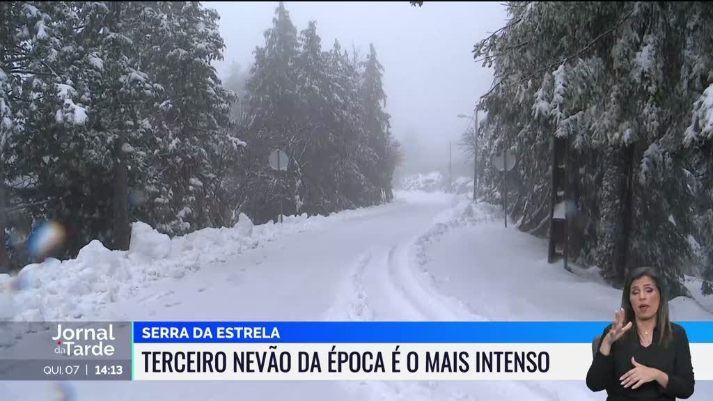 Neve caiu com intensidade na Serra da Estrela