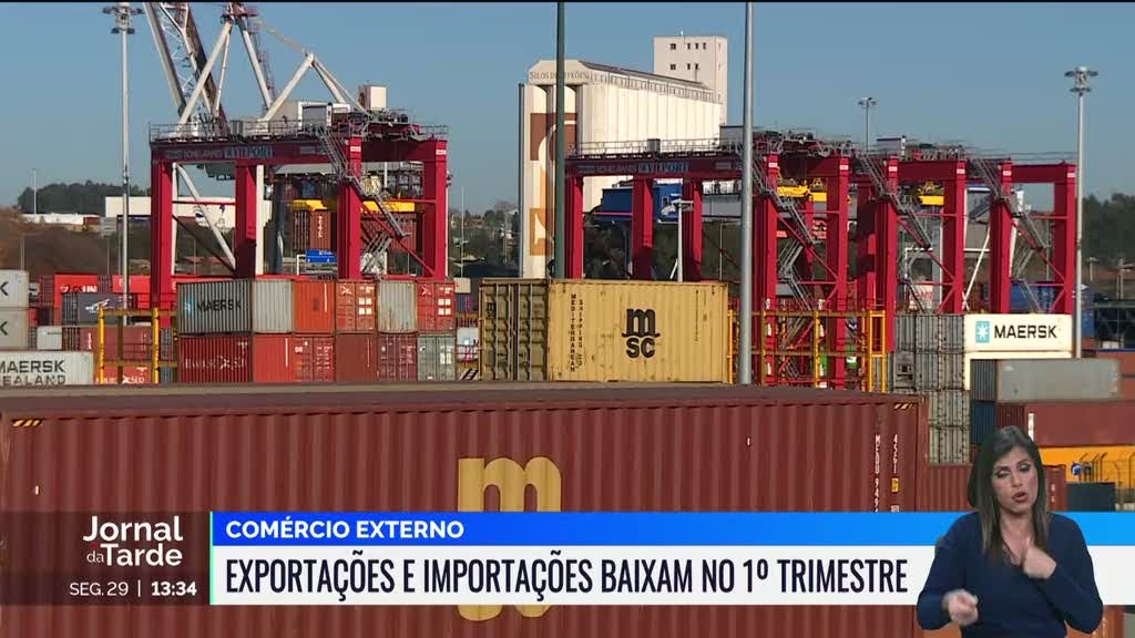 Exportações e importações diminuíram no primeiro trimestre deste ano