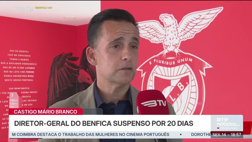 Diretor-geral do Benfica foi suspenso por 20 dias
