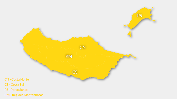 Madeira sob aviso amarelo devido à chuva