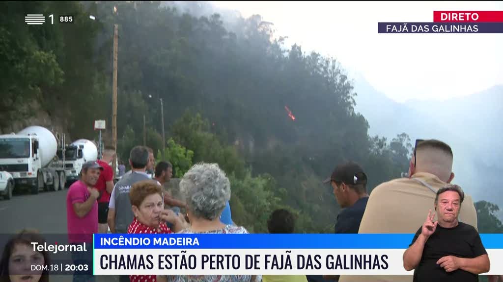 Madeira. Chamas estão perto de Fajã das Galinhas