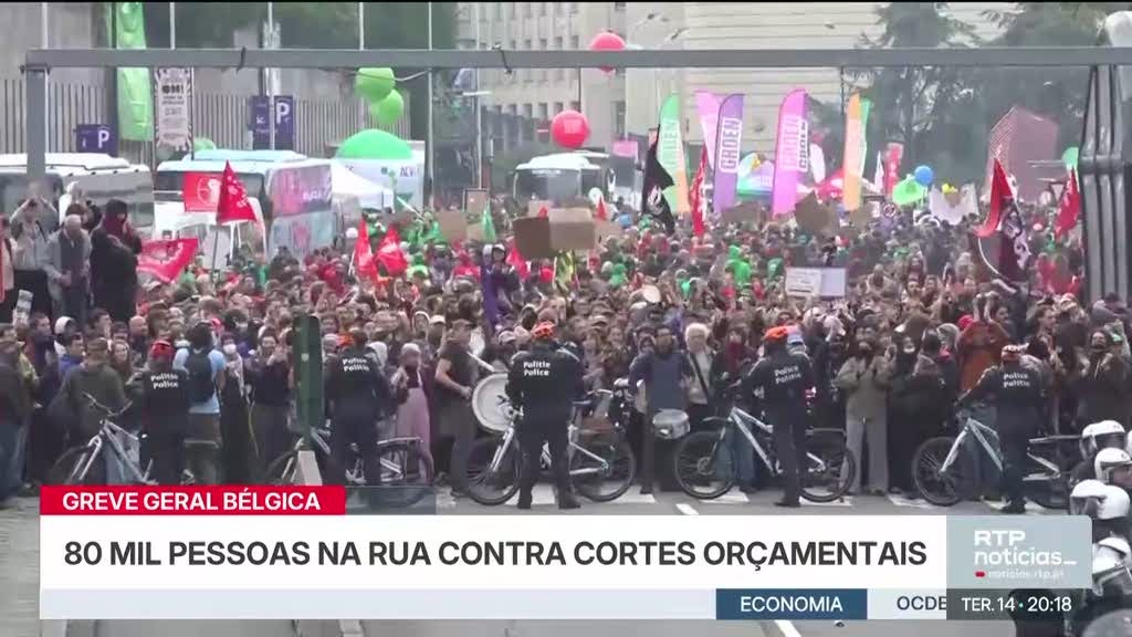 80 mil pessoas saem à rua na Bélgica contra cortes orçamentais