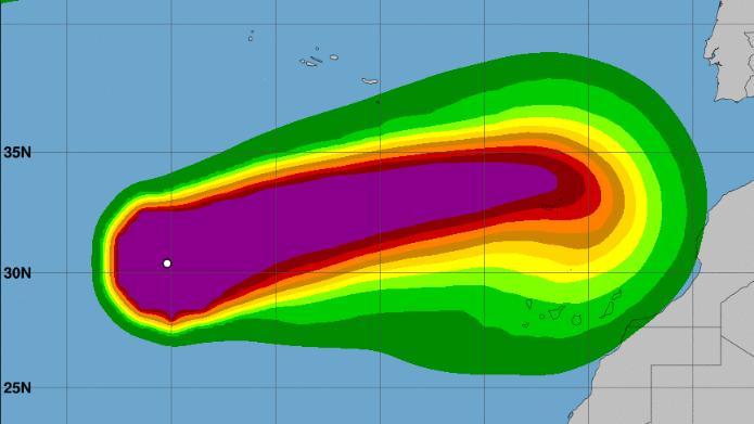 Imagem de Madeira na rota do Furacão Leslie