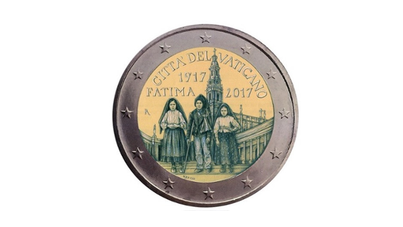 Imagem de Centenário das Aparições de Fátima em moeda de 2 euros