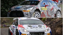 Imagem de Robert Consani de Citroen DS3 R5 e Giacomo Costenaro de Peugeot 208 T16 R5 ambos no Rali Vinho Madeira 2016
