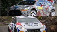 Robert Consani de Citroen DS3 R5 e Giacomo Costenaro de Peugeot 208 T16 R5 ambos no Rali Vinho Madeira 2016