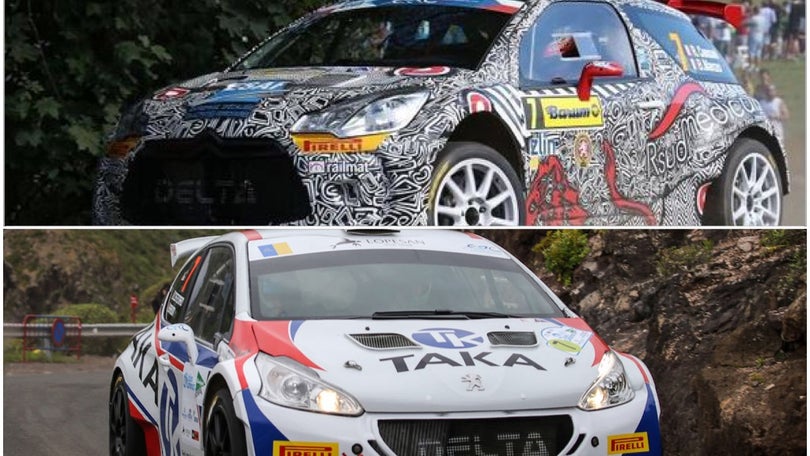Imagem de Robert Consani de Citroen DS3 R5 e Giacomo Costenaro de Peugeot 208 T16 R5 ambos no Rali Vinho Madeira 2016