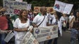 Médicos e enfermeiros em protesto na Venezuela