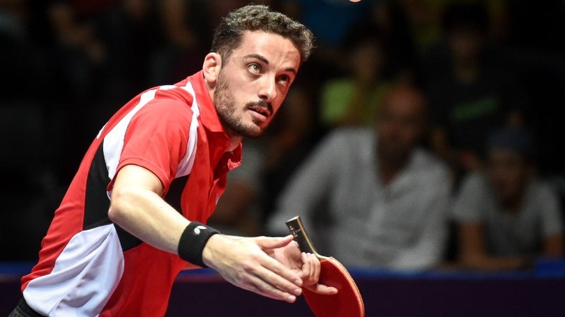 Imagem de Marcos Freitas nos oitavos de final do Open da Austrália em ténis de mesa