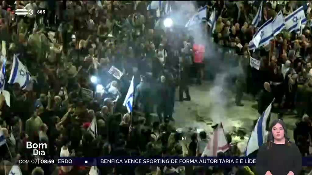 Confrontos em Israel durante manifestações contra Netanyahu