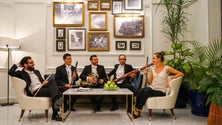 Imagem de Orquestra no átrio do Teatro Baltazar Dias