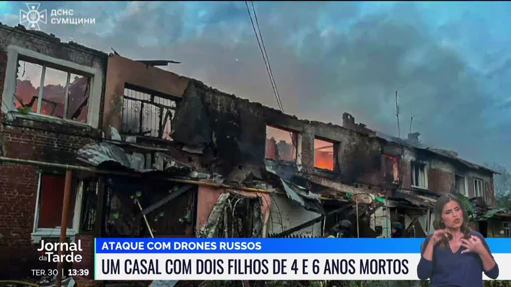 Ataque de drones russos mata casal e dois filhos