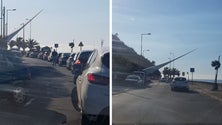 Imagem de Componente eólico condiciona trânsito à entrada do túnel da Madalena do Mar