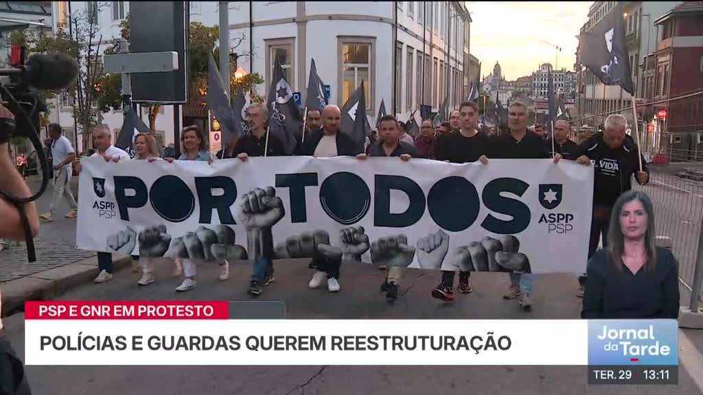 Forças de segurança protestaram no Porto