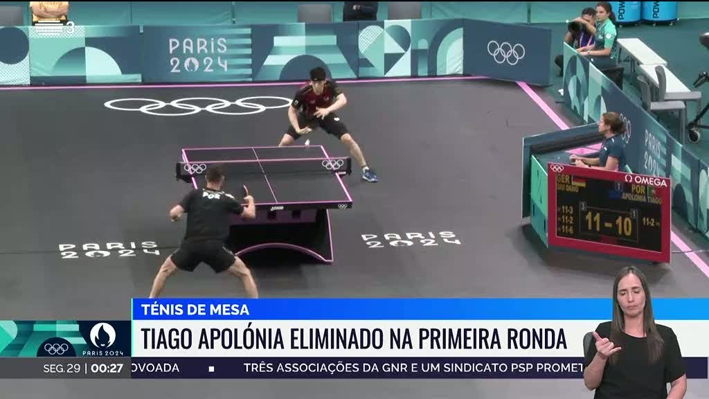 Paris2024. Tiago Apolónia eliminado e Fu Yu passa à segunda ronda no Ténis de Mesa