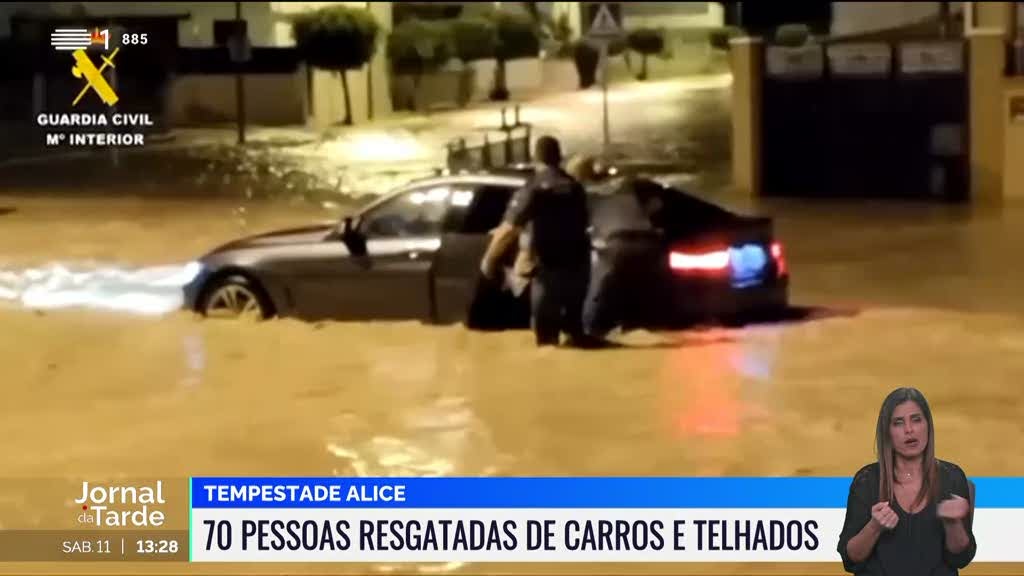 Tempestade Alice. 70 pessoas tiveram de ser resgatadas em Espanha