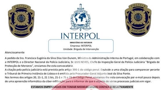 Imagem de PJ alerta para a circulação de uma mensagem falsa