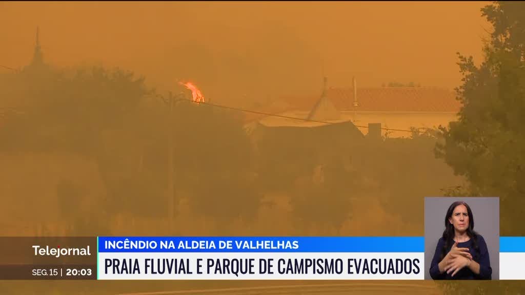 Incêndio na Serra da Estrela. Praia fluvial e parque de campismo de Valhelhas foram evacuados