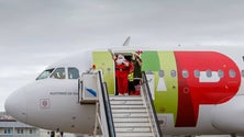 O Pai Natal chegou ontem ao aeroporto da Madeira