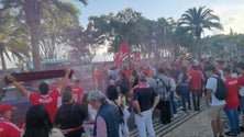 Benfiquistas invadem Avenida do Mar (vídeo)