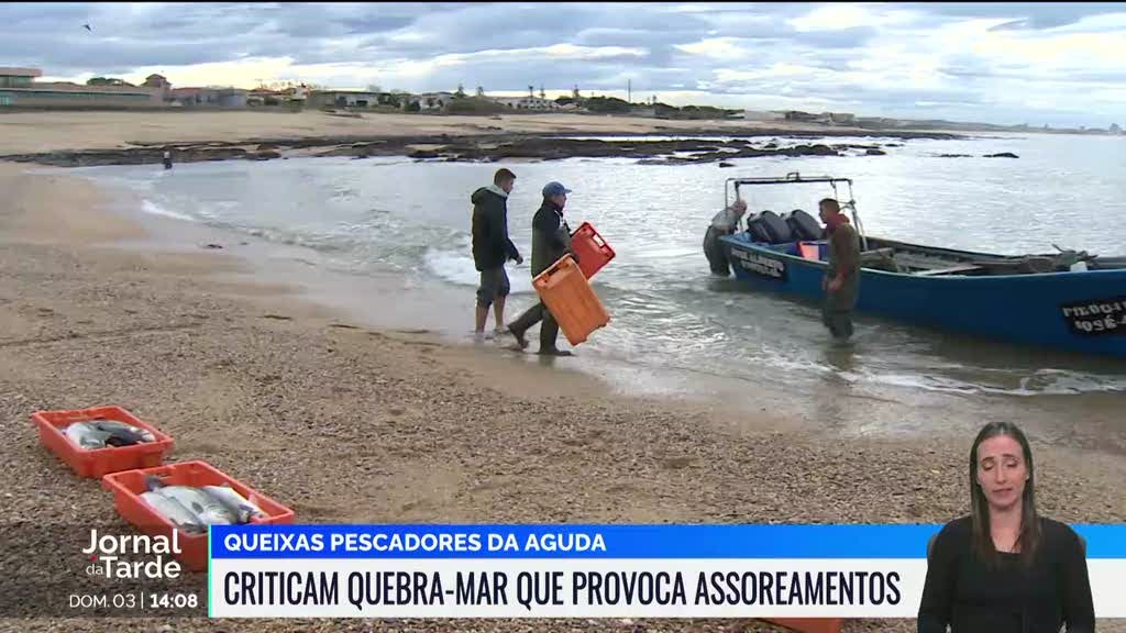 Pescadores da Aguda reclamam o prolongamento do quebra mar existente