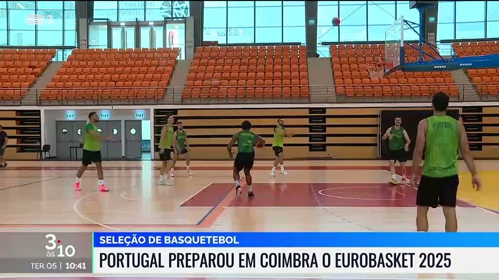 Seleção portuguesa treina em Coimbra para o Eurobasket 2025