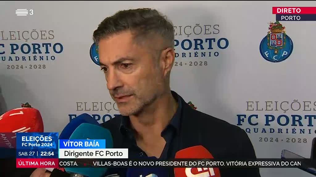 Eleições FC Porto. Vítor Baía felicita Villas-Boas e lembra "legado incrível" de Pinto da Costa