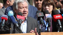Imagem de António Guterres está na passagem do Egito para Gaza