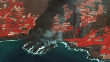 Imagem de Vista de satélite do vulcão Cumbre Vieja