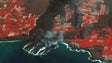Vista de satélite do vulcão Cumbre Vieja
