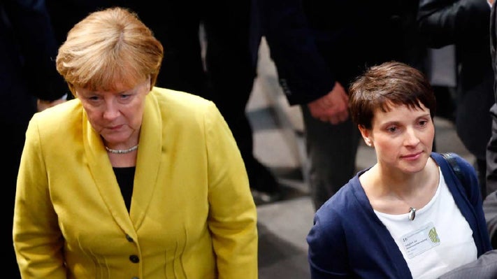 Extrema-direita promete "caçar" Merkel