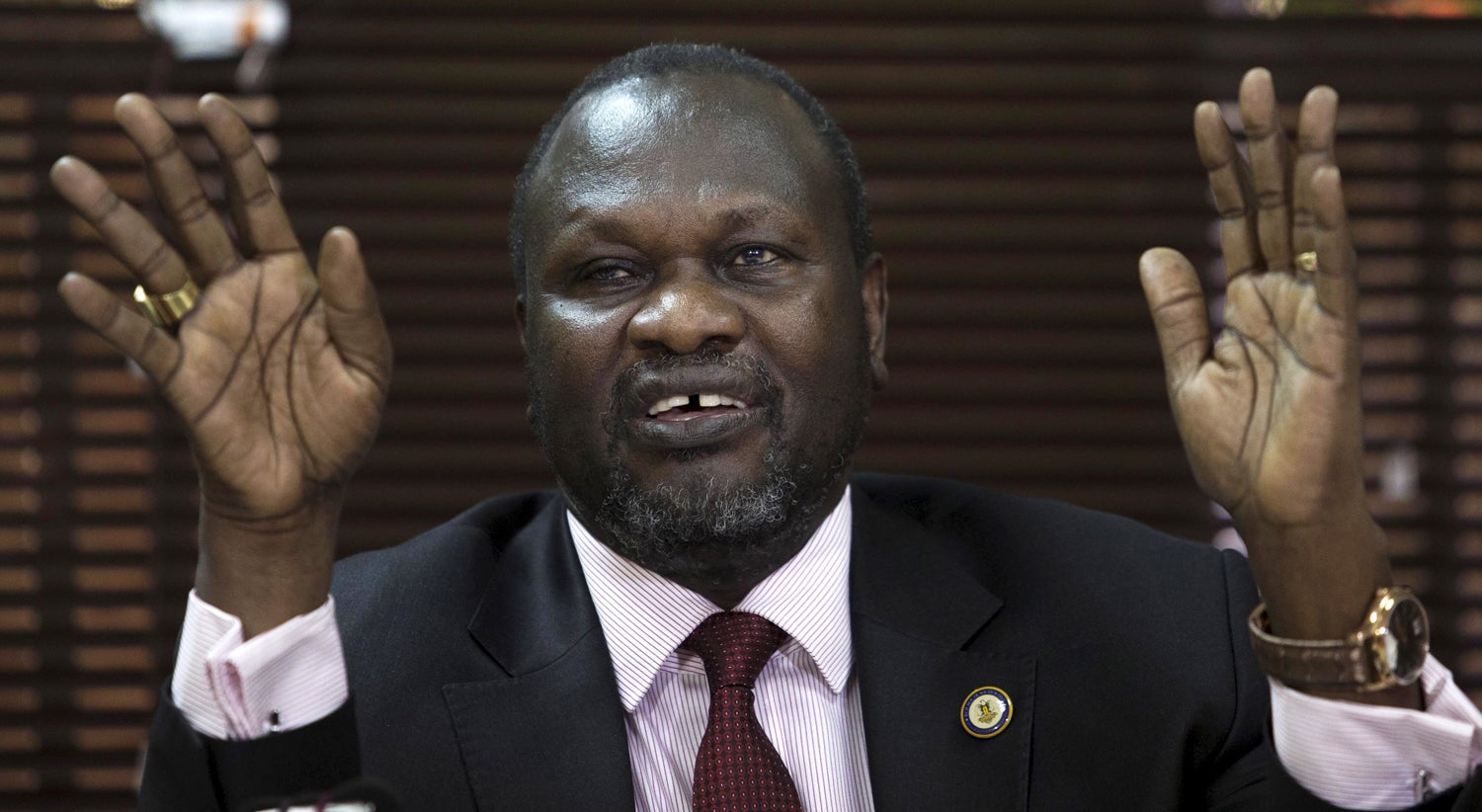 Riek Machar, l&iacute;der rebelde do Sud&atilde;o do Sul Foto: Reuters