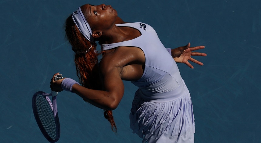 Imagem de Gauff na terceira ronda do Open da Austrália