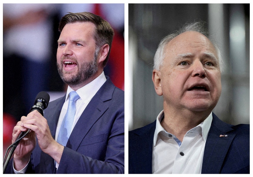 Vice-presidência. JD Vance e Tim Walz estarão em debate na madrugada de quarta-feira
