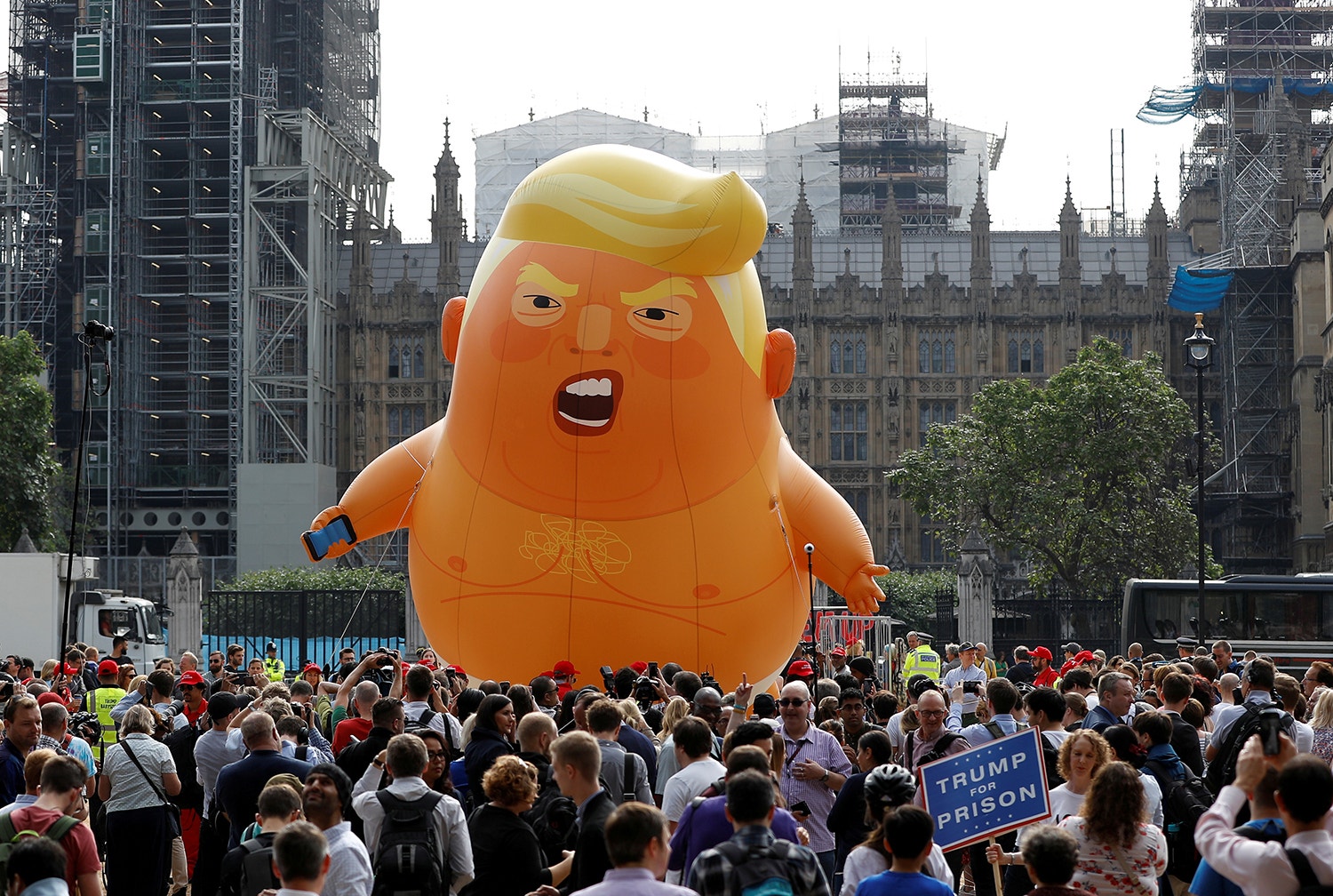  Manifesta&ccedil;&atilde;o em frente ao parlamento ingl&ecirc;s durante a visita de Donald Trump a Londres /Peter Nicholls - Reuters 