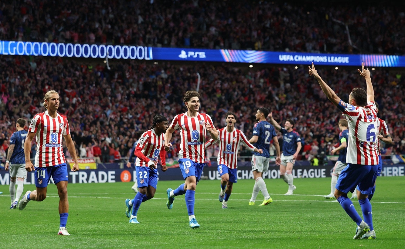 Atlético de Madrid e Arsenal empatam 1-1