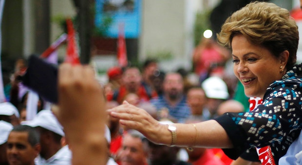 A candidata a presidente Dilma Rousseff durante a campanha eleitoral

