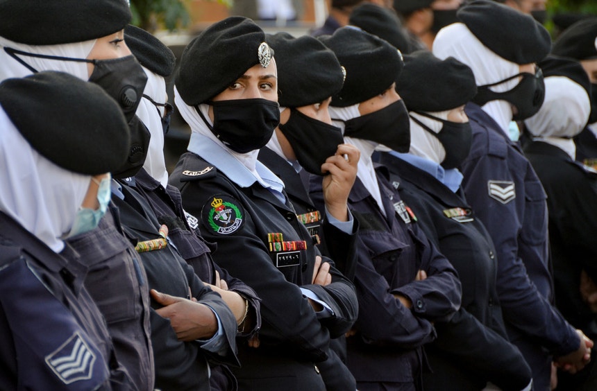 Membros das forças de segurança da Jordânia 
