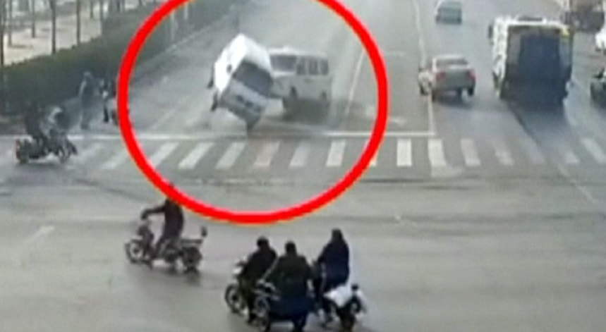 O bizarro acidente aconteceu em Xingtai, na província chinesa de Hebei
