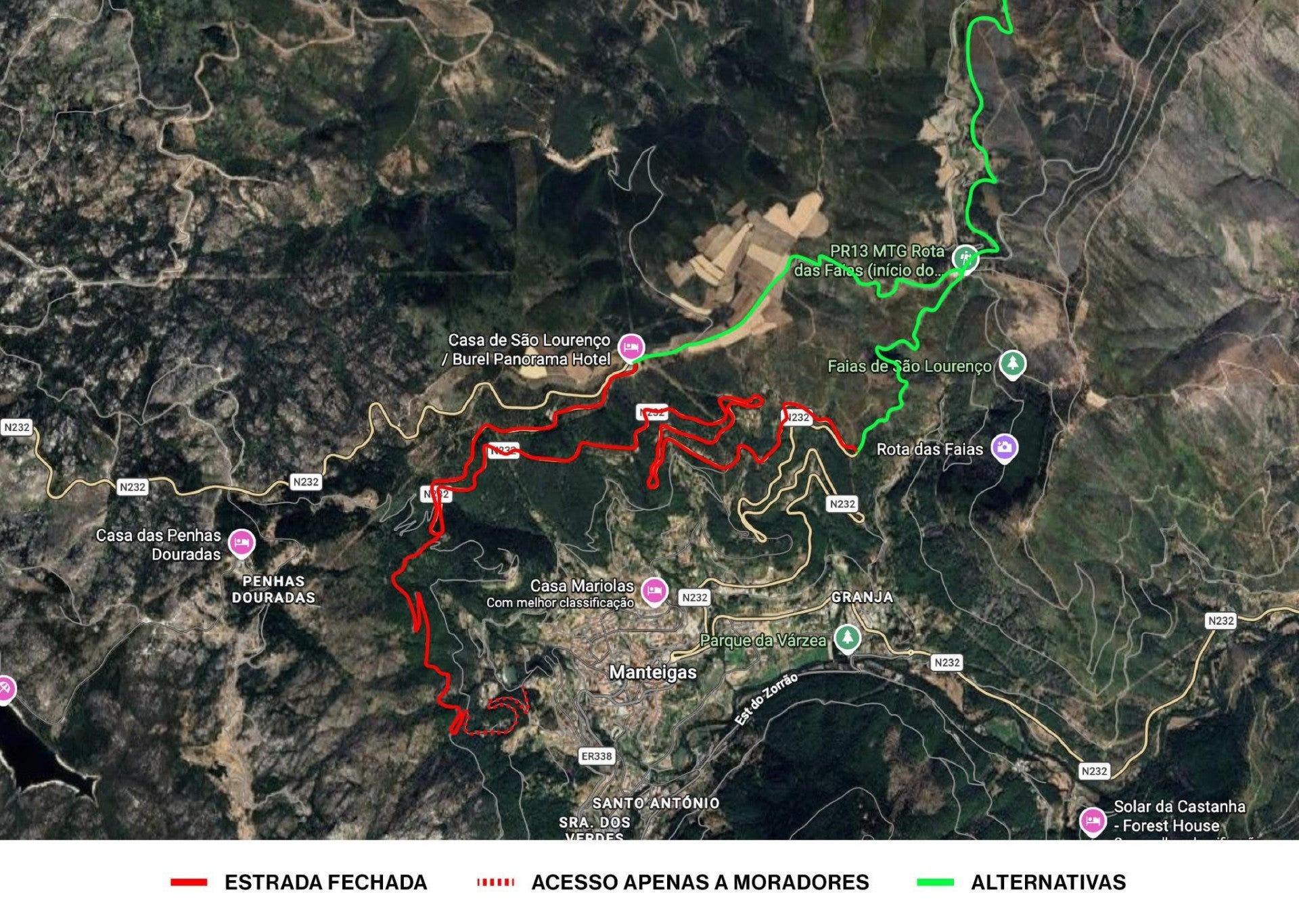 Manteigas: Local authority seeks alternative route while section of the N232 remains unrepaired