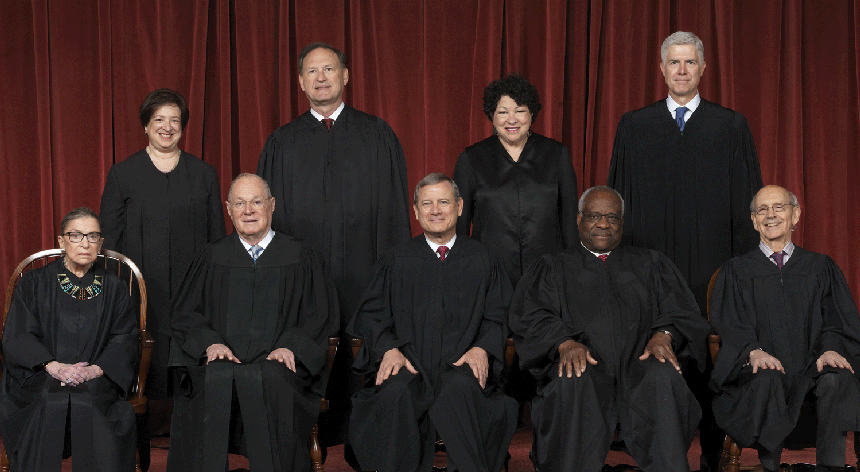 O Supremo Tribunal dos EUA, na sua composição de 2017
