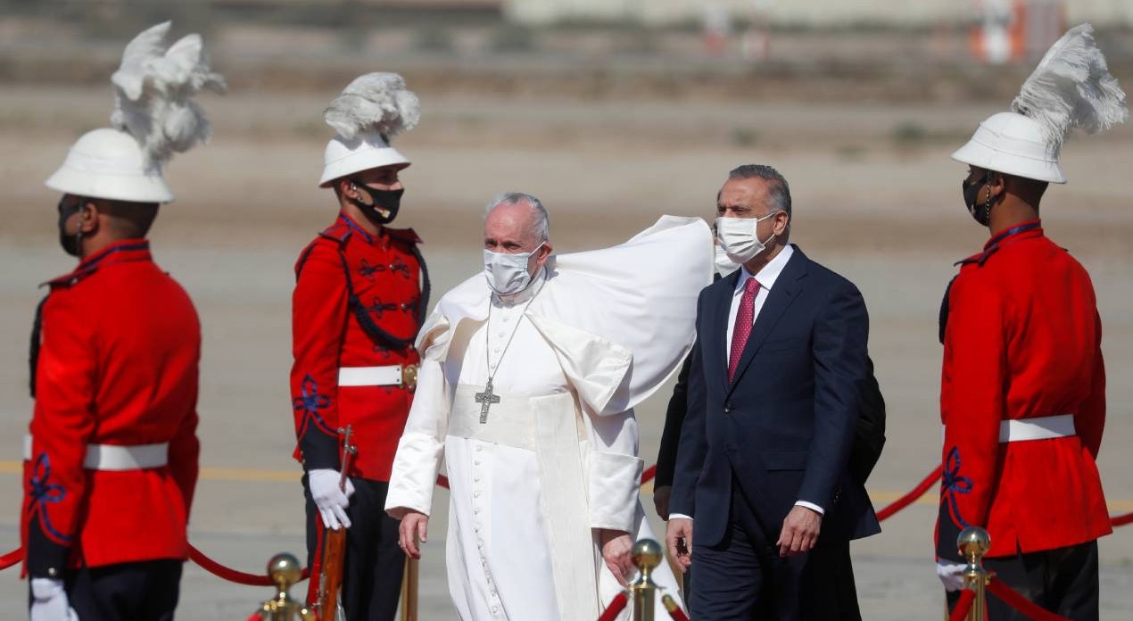  Papa Francisco recebido por Mustafa Al-Kadhimi, Primeiro Ministro iraquiano | Yara Nardi - Reuters 