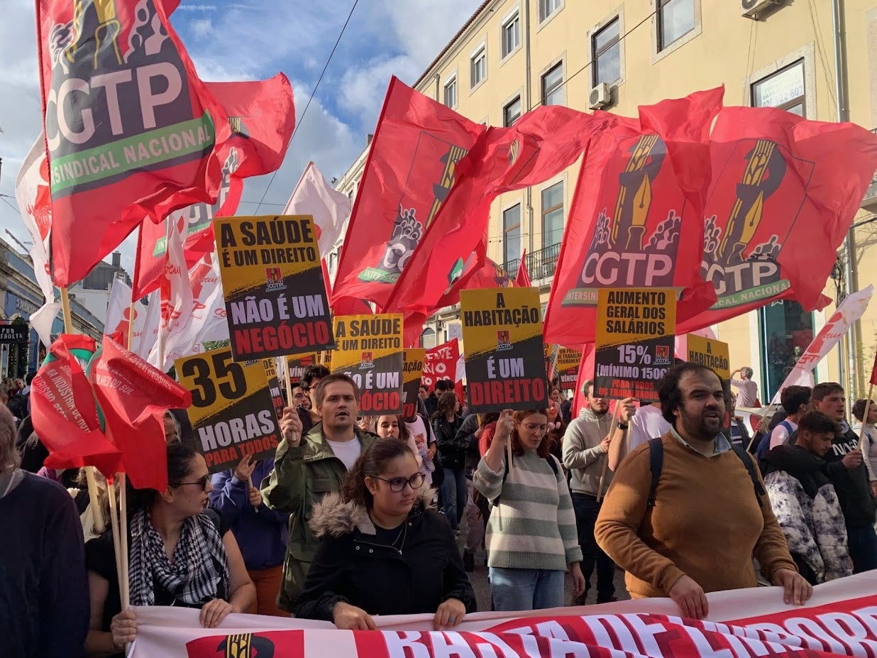 CGTP takes to the streets in Lisbon against labour package with presidential election looming