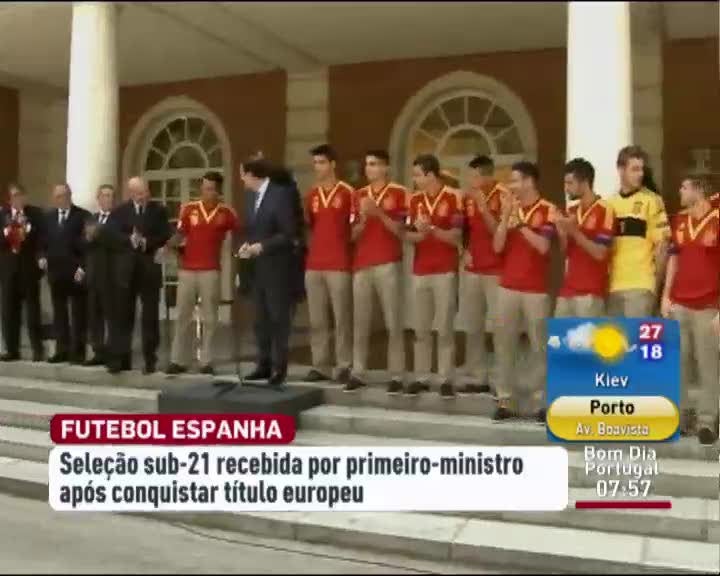 Rajoy felicitou a seleção de sub-21 espanhola pela conquista do título  europeu de futebol.
