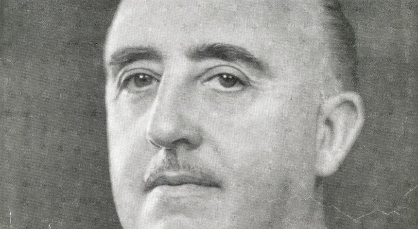 Retrato de Francisco Franco, ditador de Espanha
