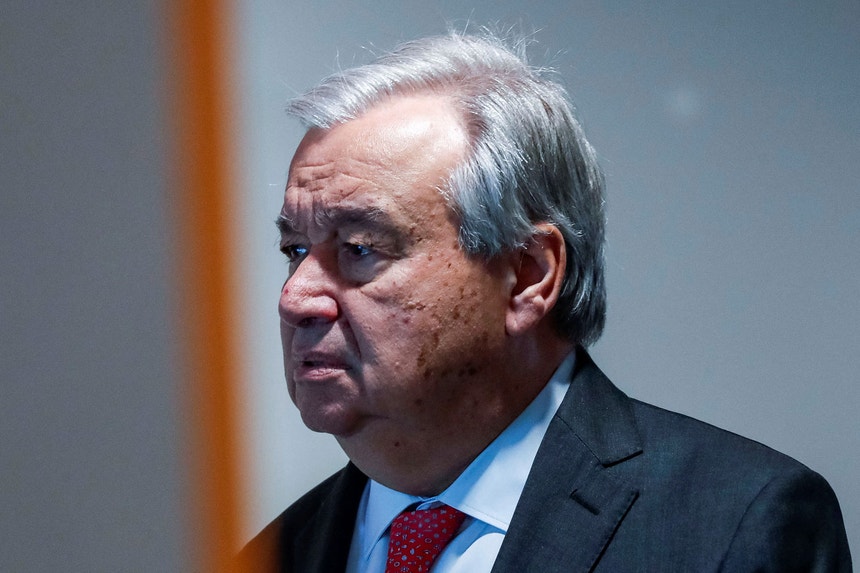 António Guterres na sede da ONU em Nova Iorque, janeiro 2024
