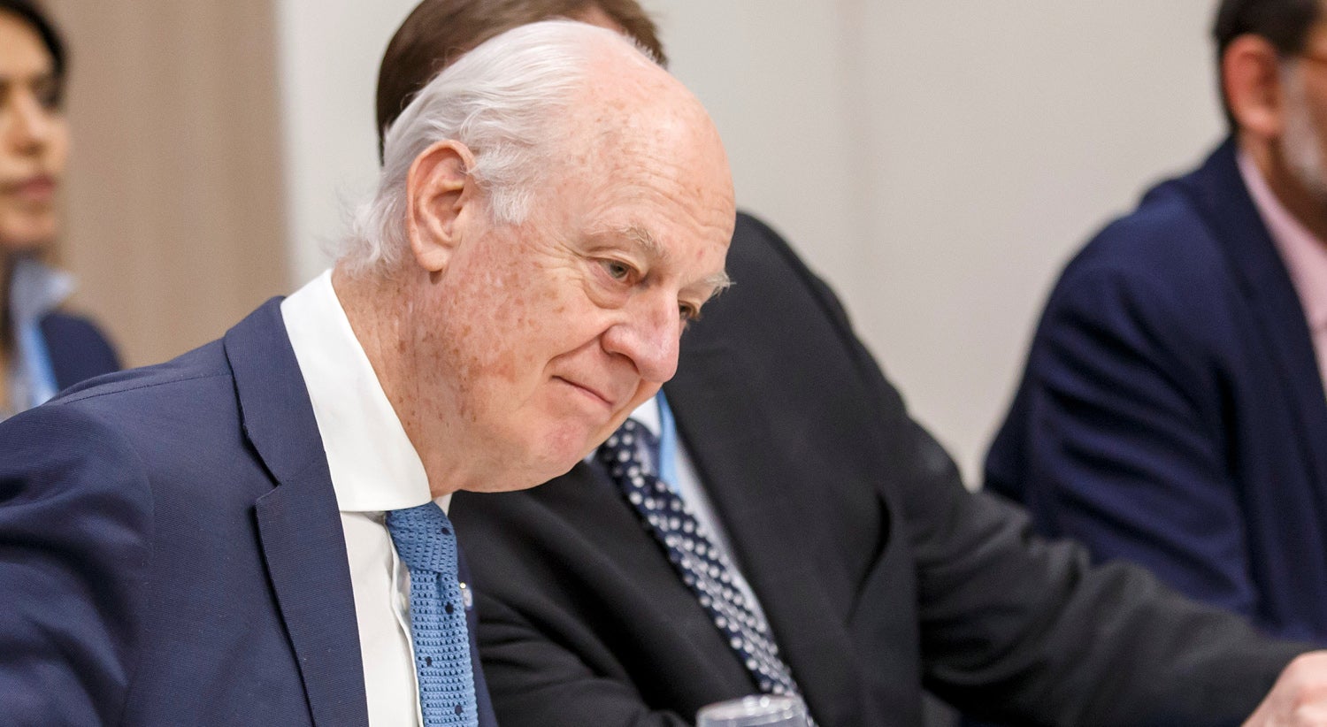 O enviado do secret&aacute;rio-geral da ONU, Staffan de Mistura, pediu uma reuni&atilde;o do Conselho de Seguran&ccedil;a. Foto: Reuters