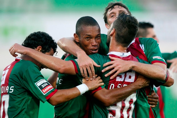 Jogadores do Marítimo festejam 
