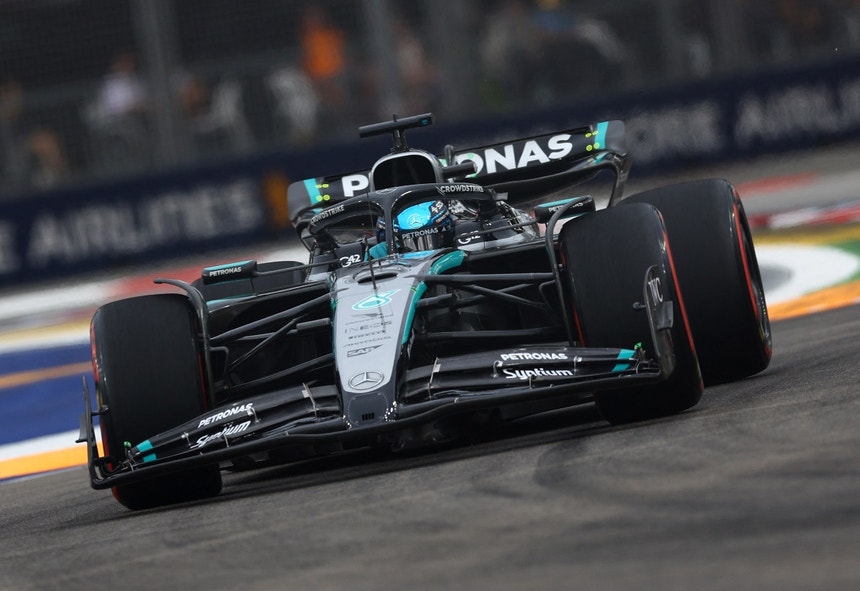 Imagem de Russell conquista pole em Baku e Antonelli fica em 16.º após acidente na F1